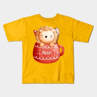 The Baby Lion In A Christmas Cup Kids T-Shirt